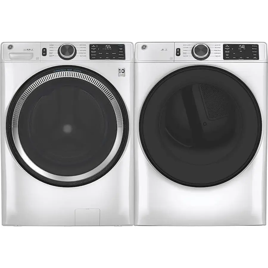Alt View 14. GE - 7.8 Cu. Ft. Stackable Electric Dryer with Long Vent Drying - White.