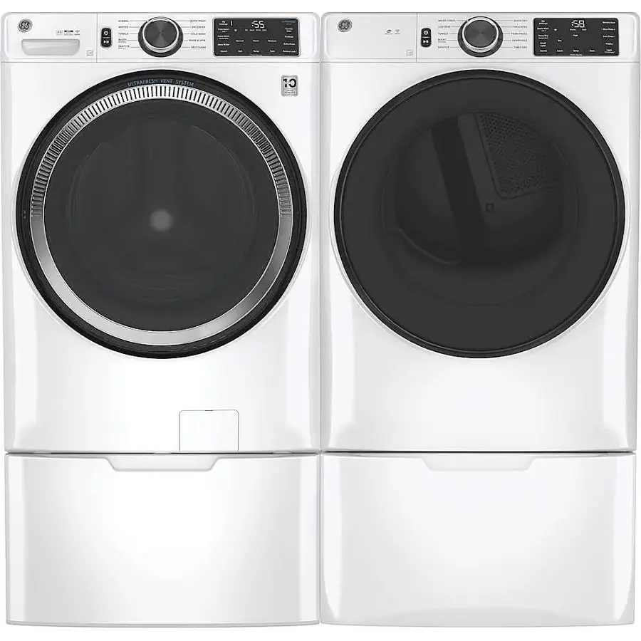 Alt View 15. GE - 7.8 Cu. Ft. Stackable Electric Dryer with Long Vent Drying - White.