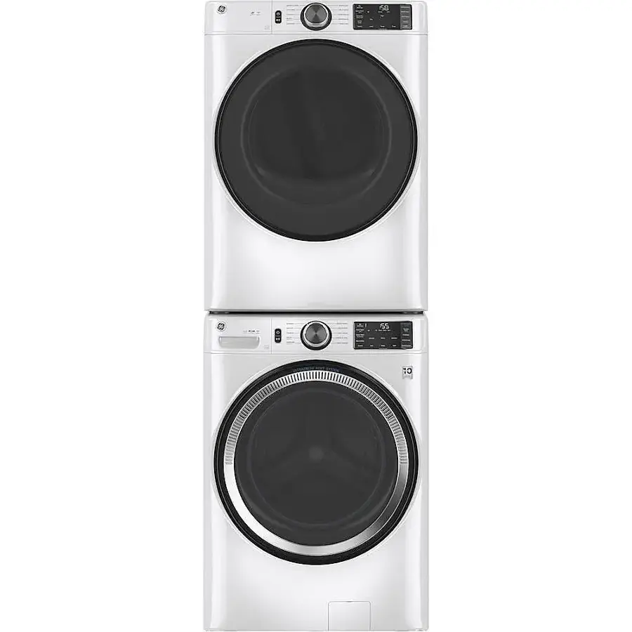 Alt View 17. GE - 7.8 Cu. Ft. Stackable Electric Dryer with Long Vent Drying - White.