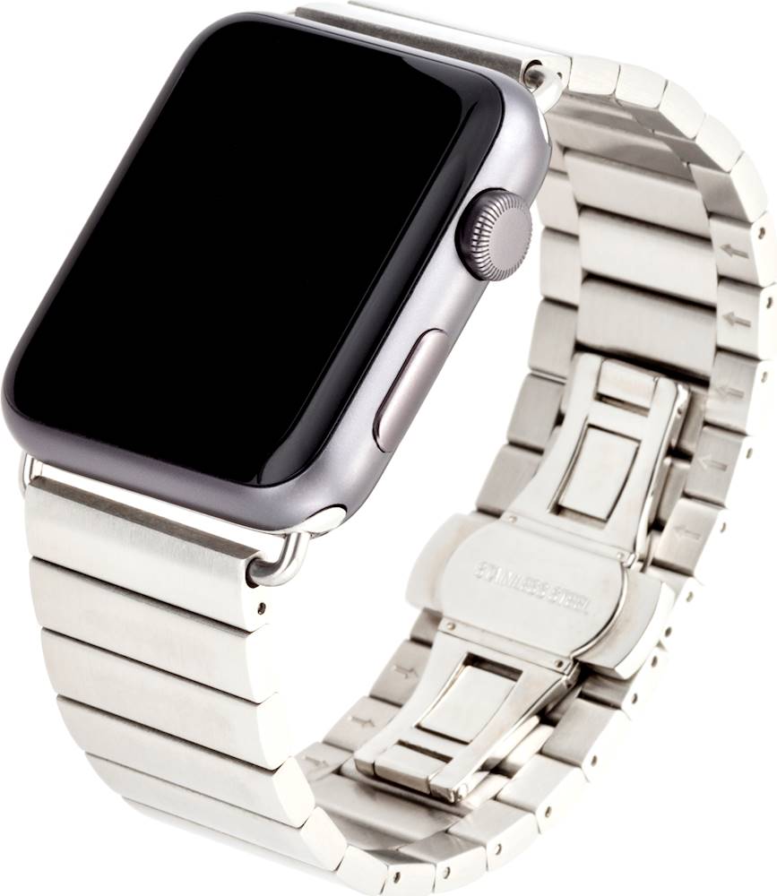 WITHit - Single Link Band for Apple Watch 38mm, 40mm and Series 7, 41mm - Brushed Silver
