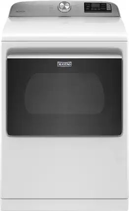 Front. Maytag - 7.4 Cu. Ft. Smart Gas Dryer with Steam and Extra Power Button - White.