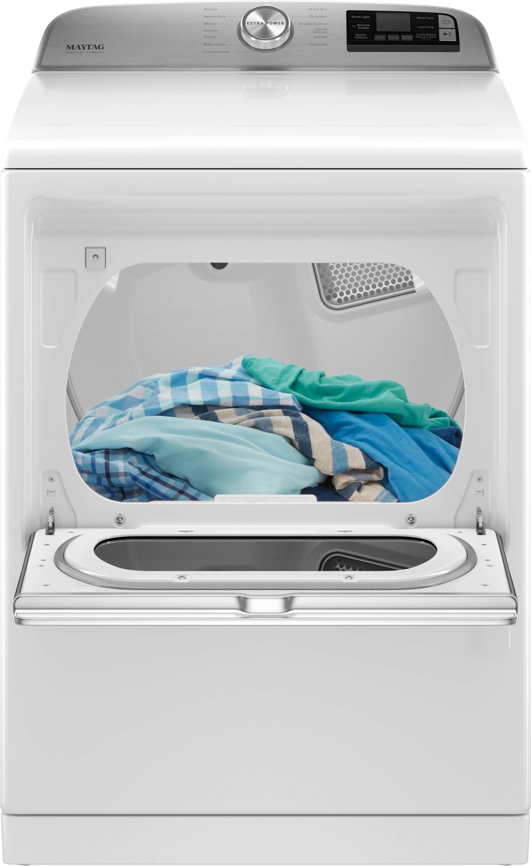 Alt View 12. Maytag - 7.4 Cu. Ft. Smart Gas Dryer with Steam and Extra Power Button - White.
