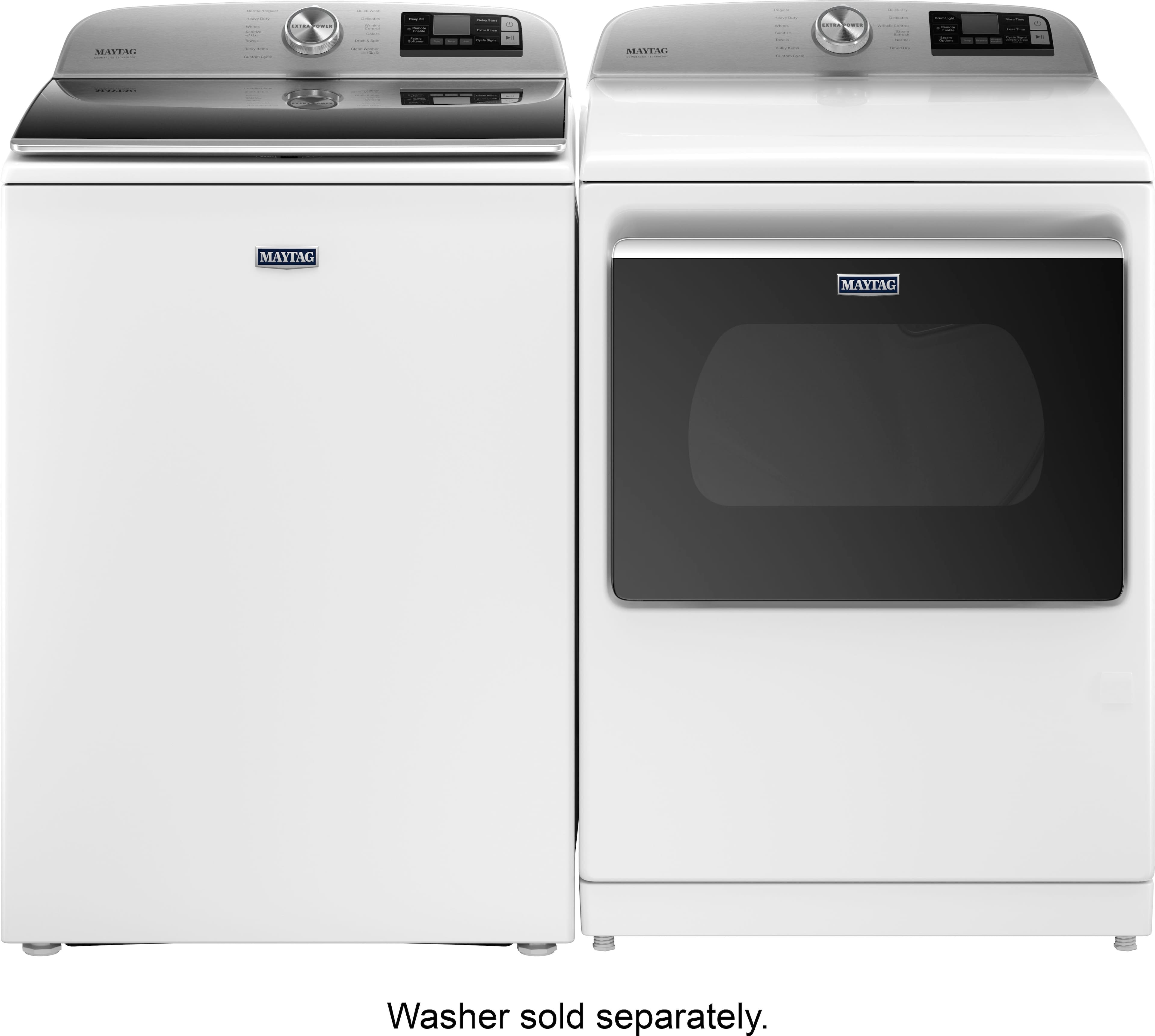 Alt View 13. Maytag - 7.4 Cu. Ft. Smart Gas Dryer with Steam and Extra Power Button - White.