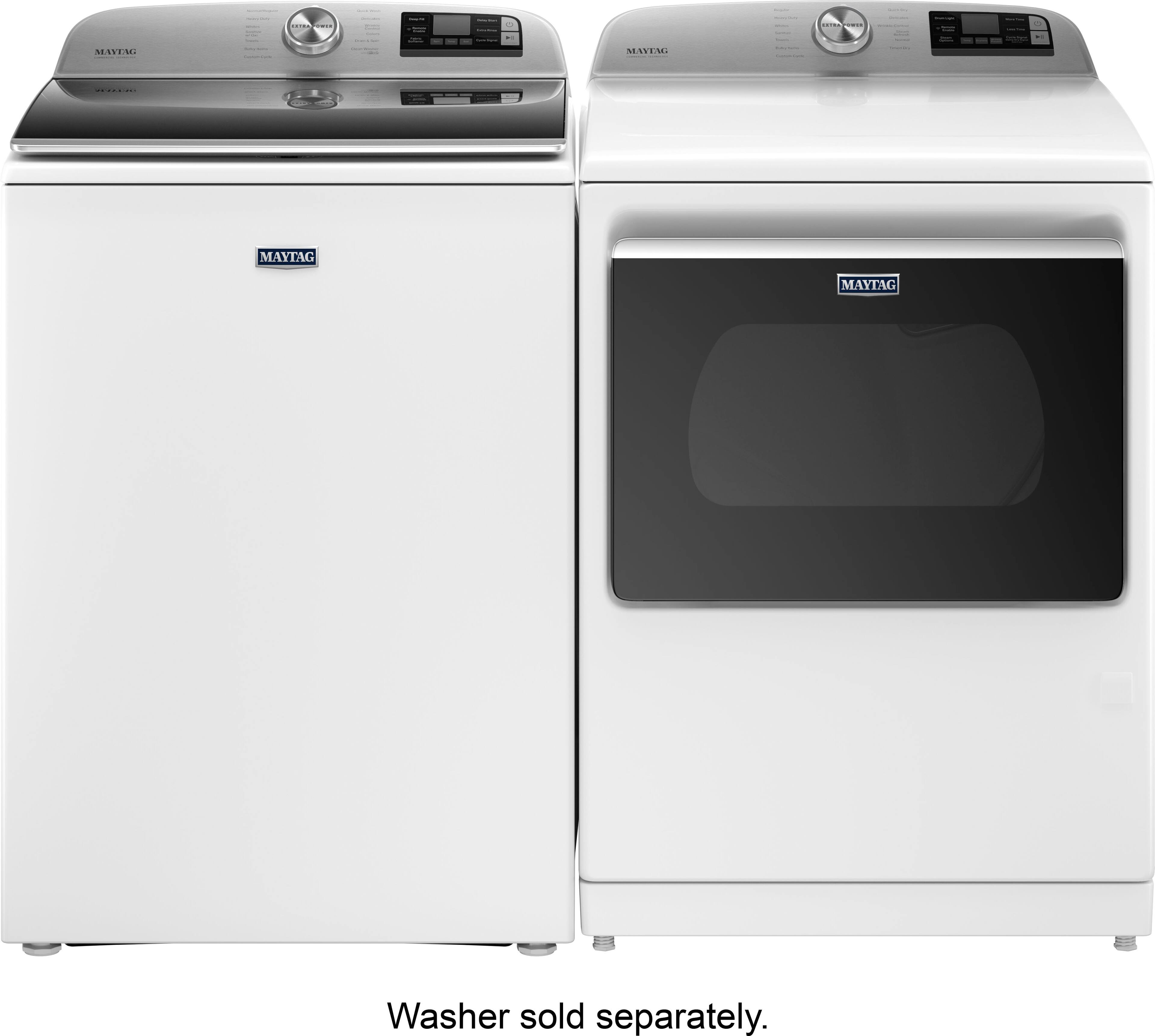 Alt View 13. Maytag - 7.4 Cu. Ft. Smart Gas Dryer with Steam and Extra Power Button - White.