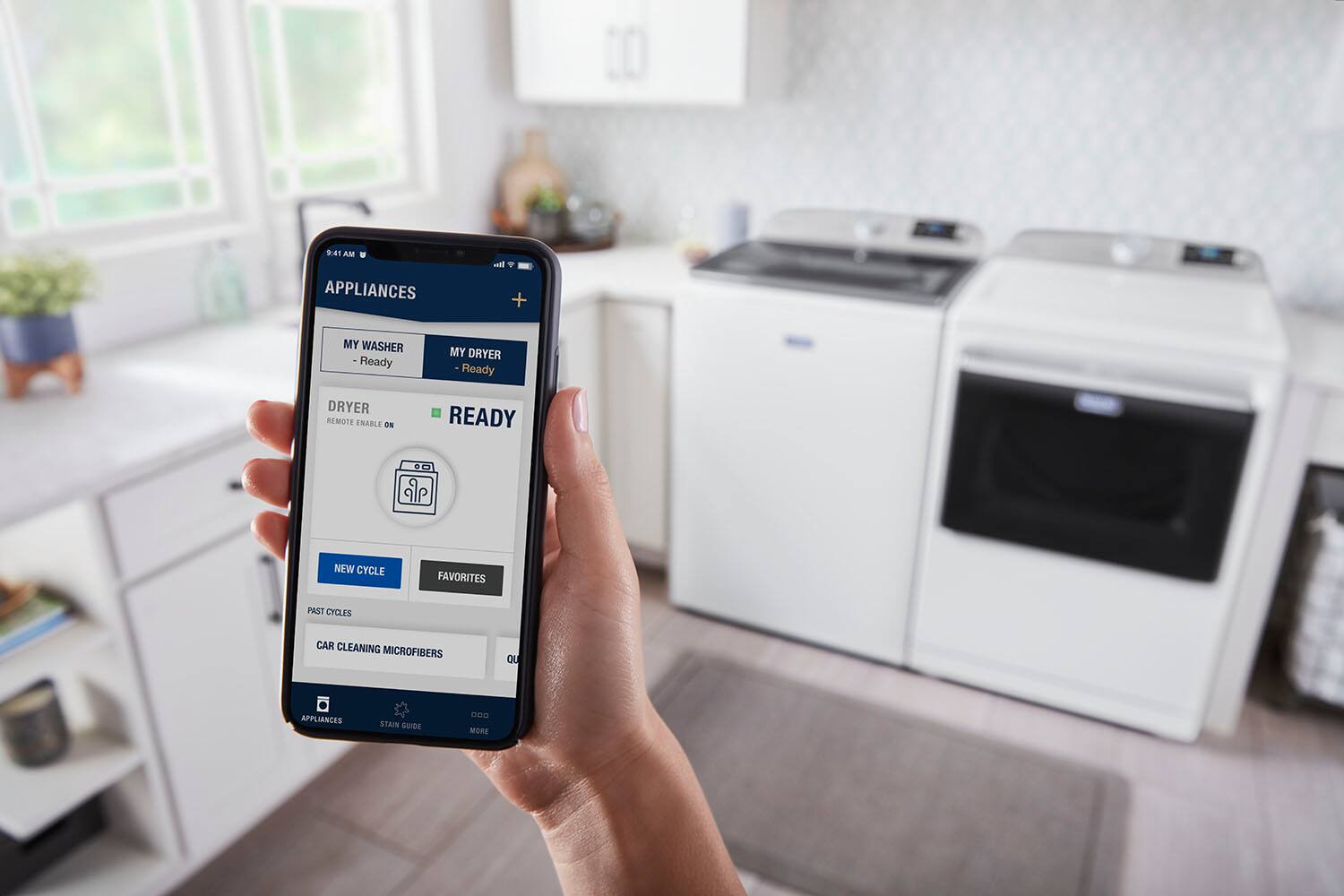 Alt View 25. Maytag - 7.4 Cu. Ft. Smart Gas Dryer with Steam and Extra Power Button - White.