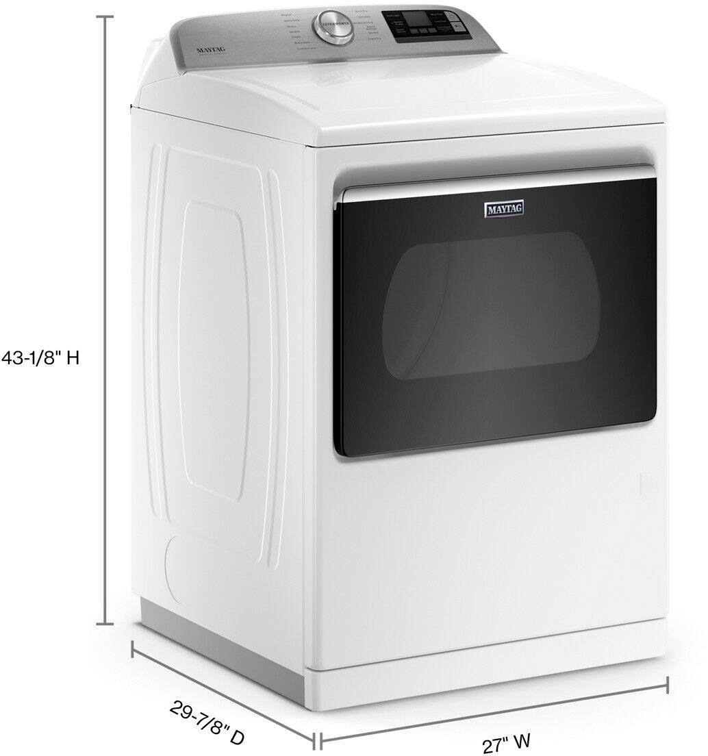 Alt View 2. Maytag - 7.4 Cu. Ft. Smart Gas Dryer with Steam and Extra Power Button - White.