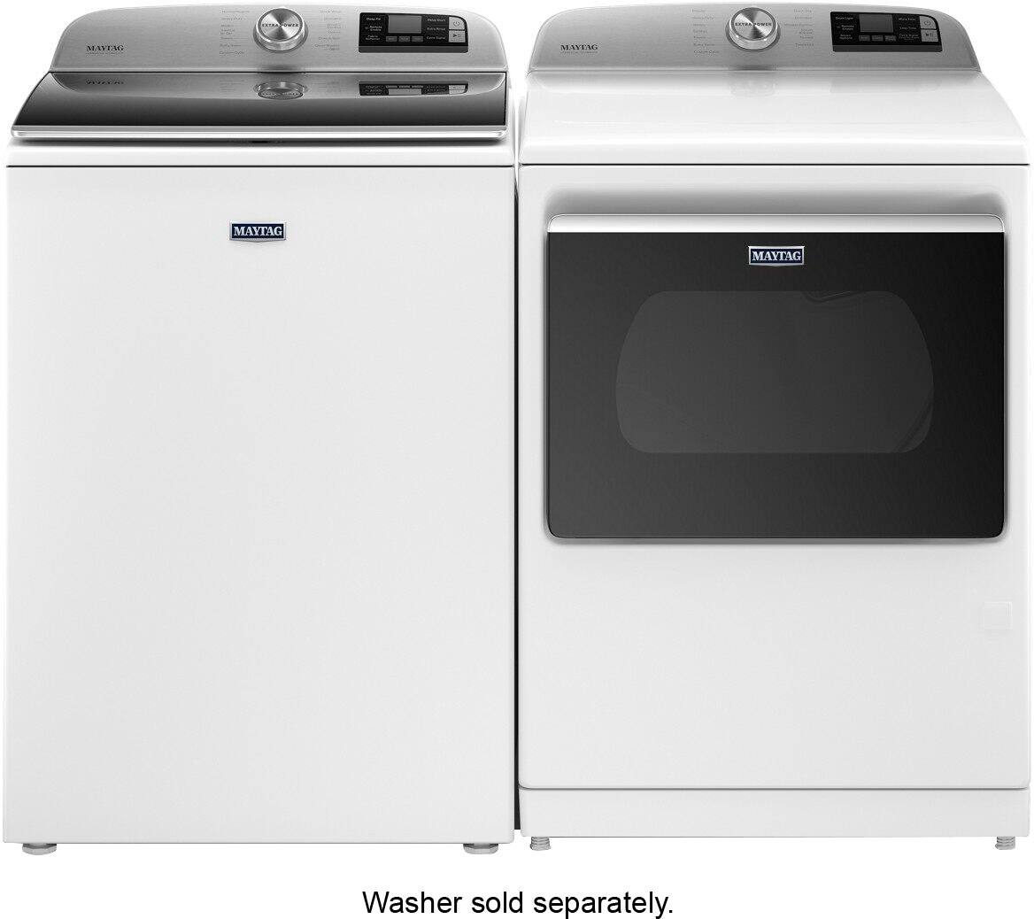 Alt View 16. Maytag - 7.4 Cu. Ft. Smart Gas Dryer with Steam and Extra Power Button - White.