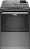 Maytag - 7.4 Cu. Ft. Smart Gas Dryer with Steam and Extra Power Button - Metallic Slate - Front_Zoom