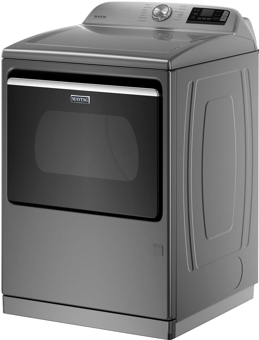 Alt View 6. Maytag - 7.4 Cu. Ft. Smart Gas Dryer with Steam and Extra Power Button - Metallic Slate.