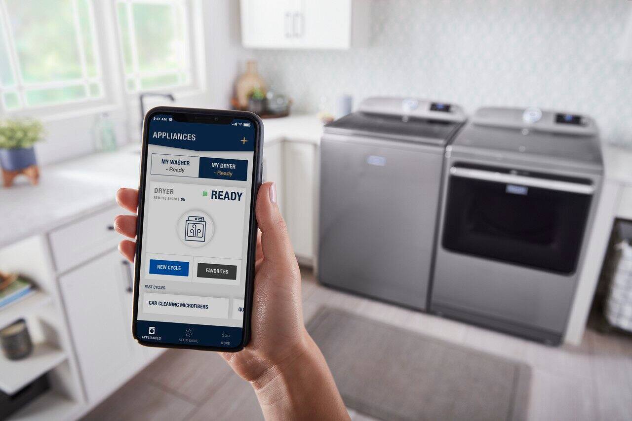 Alt View 17. Maytag - 7.4 Cu. Ft. Smart Gas Dryer with Steam and Extra Power Button - Metallic Slate.