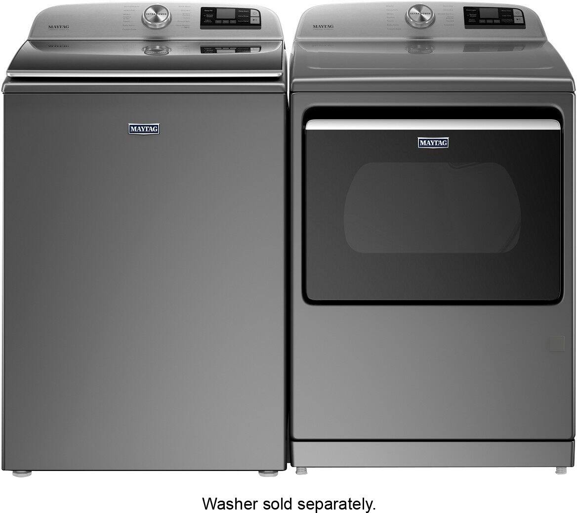 Alt View 18. Maytag - 7.4 Cu. Ft. Smart Gas Dryer with Steam and Extra Power Button - Metallic Slate.