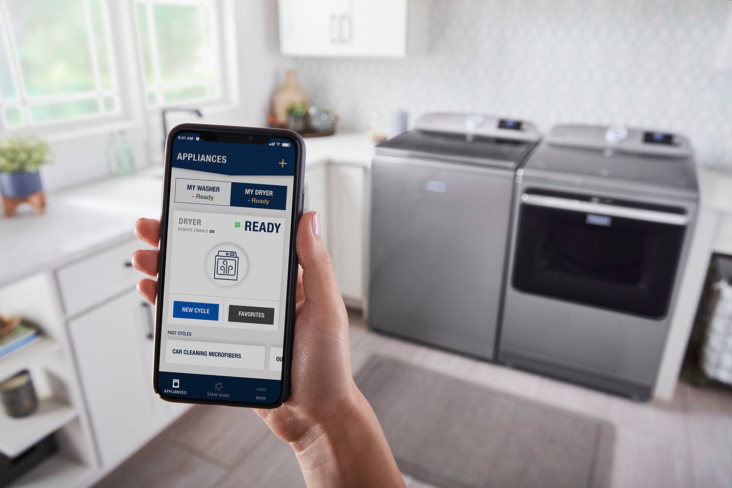 Alt View 22. Maytag - 7.4 Cu. Ft. Smart Gas Dryer with Steam and Extra Power Button - Metallic Slate.