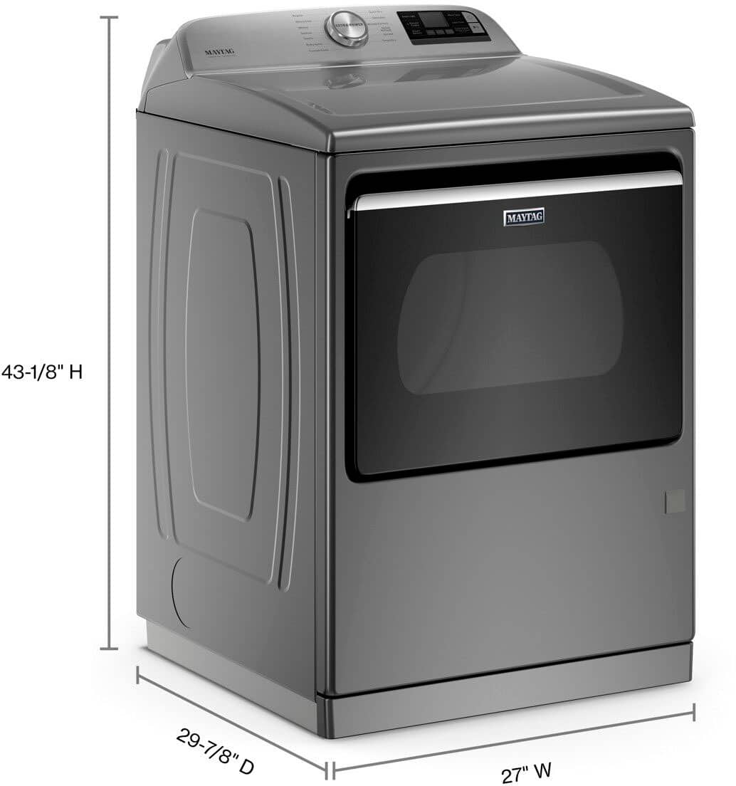 Alt View 2. Maytag - 7.4 Cu. Ft. Smart Gas Dryer with Steam and Extra Power Button - Metallic Slate.