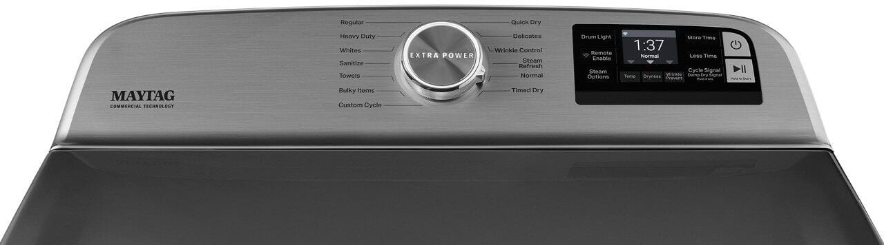 Alt View 3. Maytag - 7.4 Cu. Ft. Smart Gas Dryer with Steam and Extra Power Button - Metallic Slate.