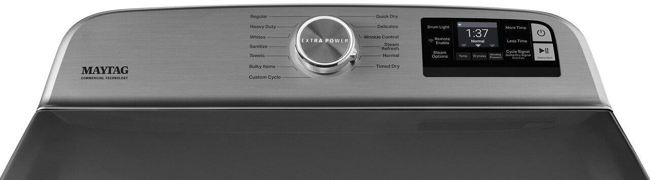 Alt View 3. Maytag - 7.4 Cu. Ft. Smart Gas Dryer with Steam and Extra Power Button - Metallic Slate.