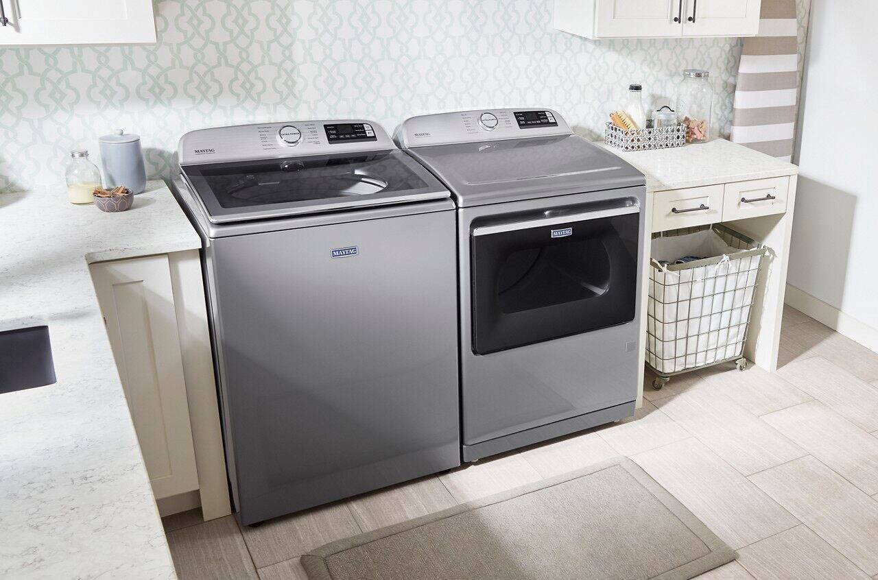 Alt View 21. Maytag - 7.4 Cu. Ft. Smart Gas Dryer with Steam and Extra Power Button - Metallic Slate.