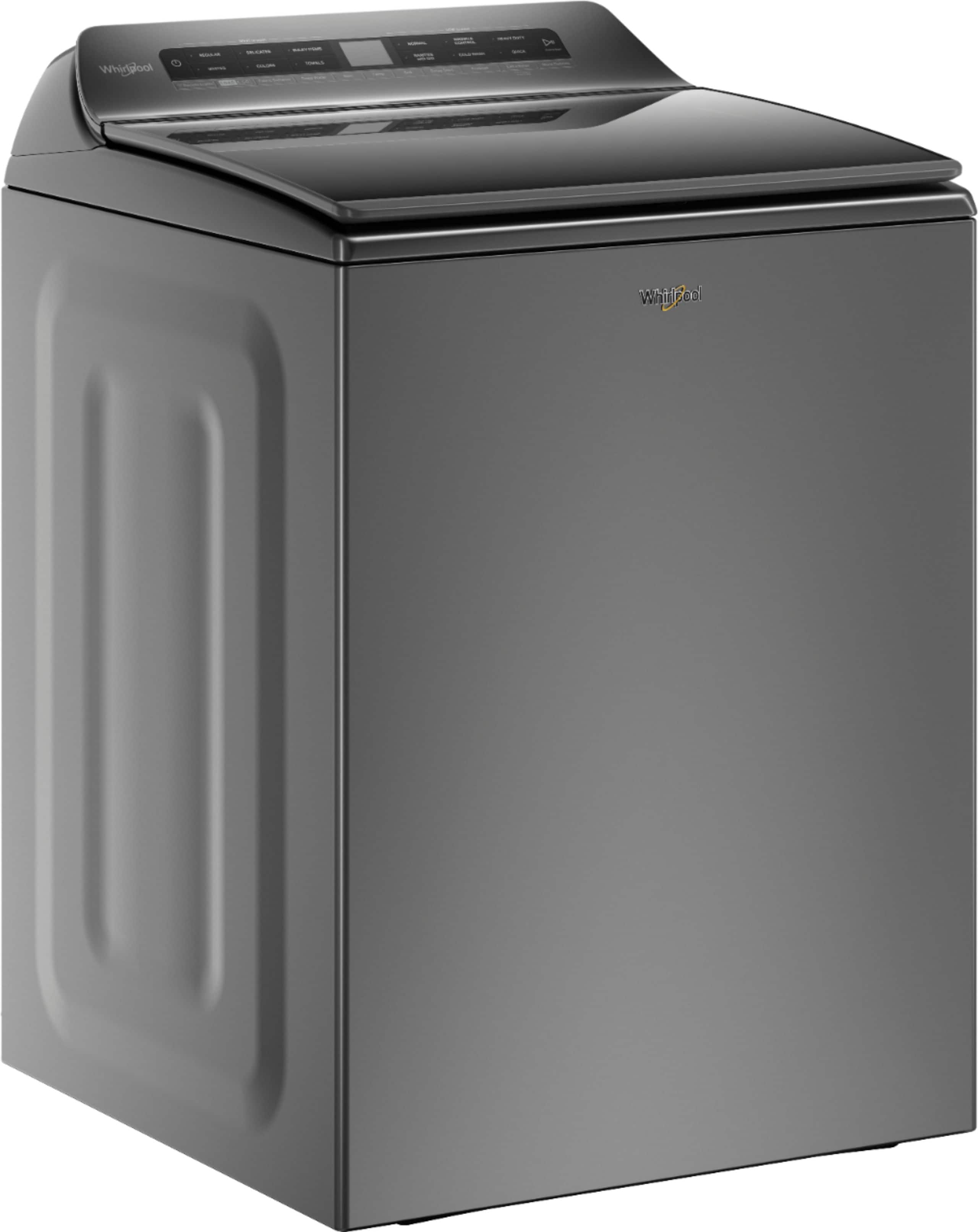 Angle. Whirlpool - 4.8 Cu. Ft. Smart Top Load Washer with Load & Go Dispenser - Chrome Shadow.