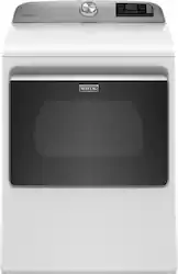 Maytag - 7.4 Cu. Ft. Smart Electric Dryer with Extra Power Button - White - Front_Zoom