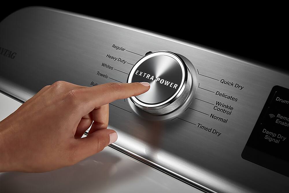 Alt View 11. Maytag - 7.4 Cu. Ft. Smart Electric Dryer with Extra Power Button - White.