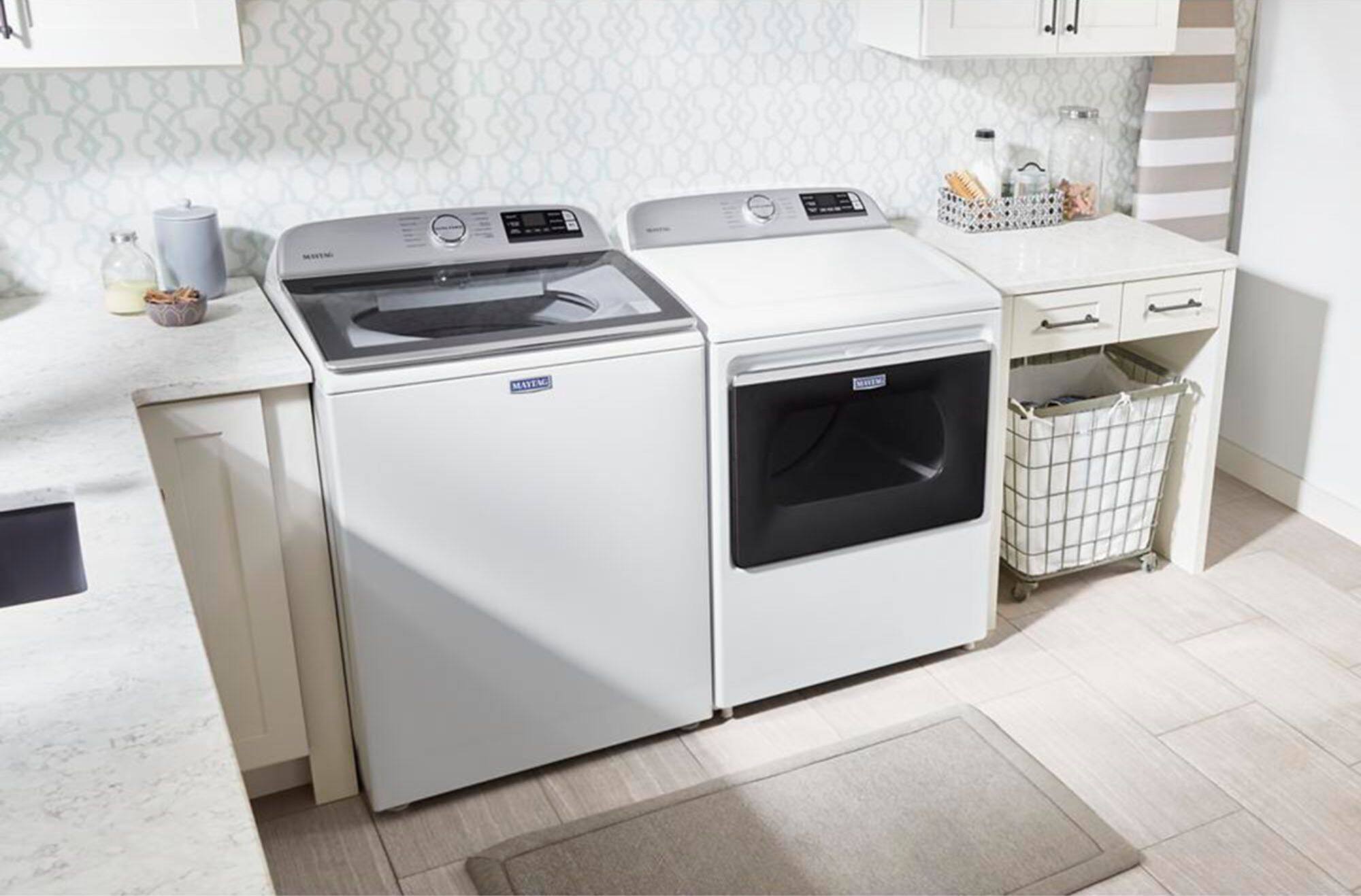 Alt View 12. Maytag - 7.4 Cu. Ft. Smart Electric Dryer with Extra Power Button - White.