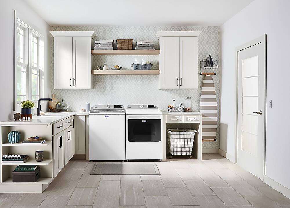 Alt View 15. Maytag - 7.4 Cu. Ft. Smart Electric Dryer with Extra Power Button - White.