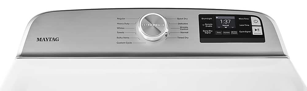Alt View 1. Maytag - 7.4 Cu. Ft. Smart Electric Dryer with Extra Power Button - White.