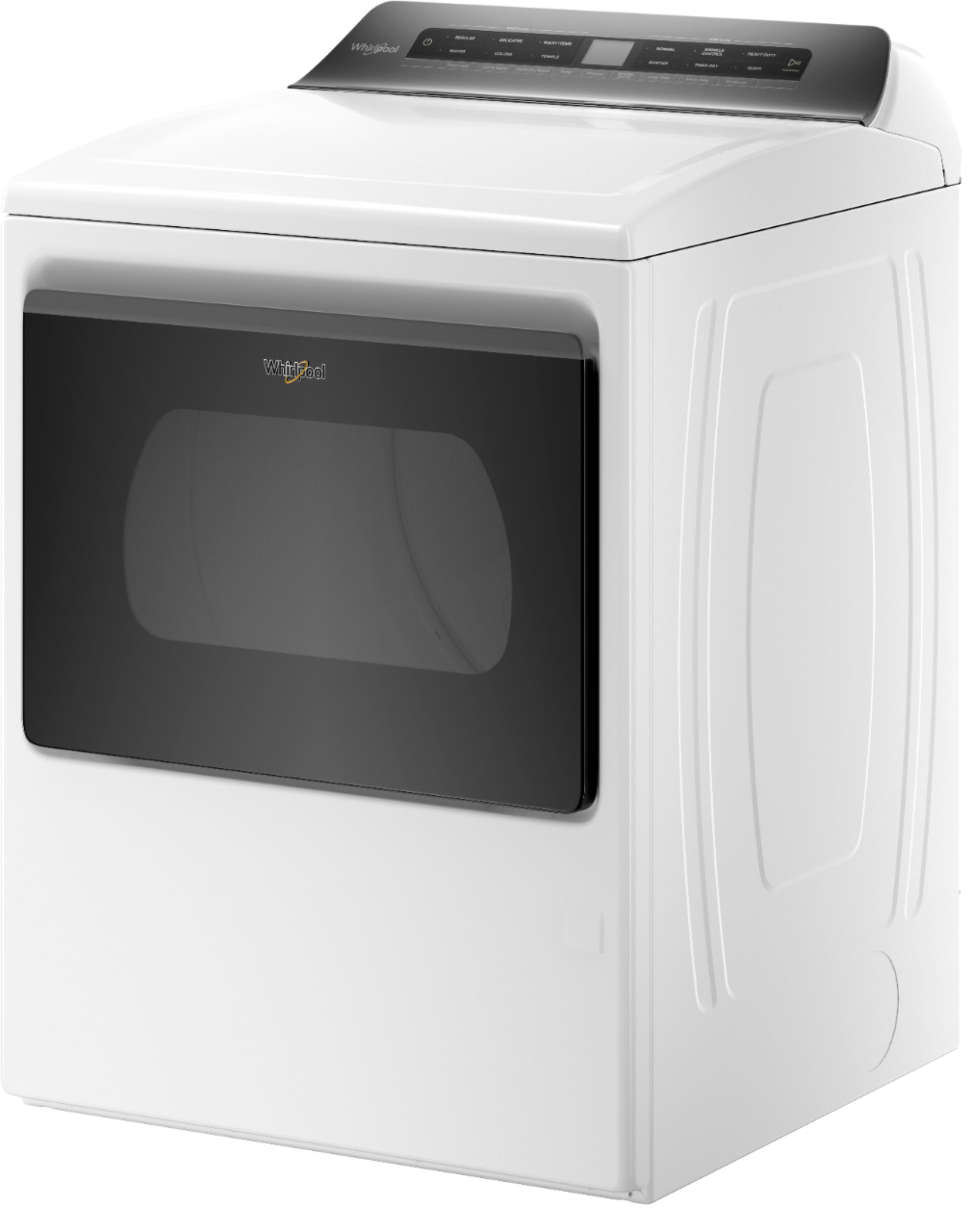 Left View: Whirlpool - 7.4 Cu. Ft. Gas Dryer with AccuDry Sensor Drying System - White