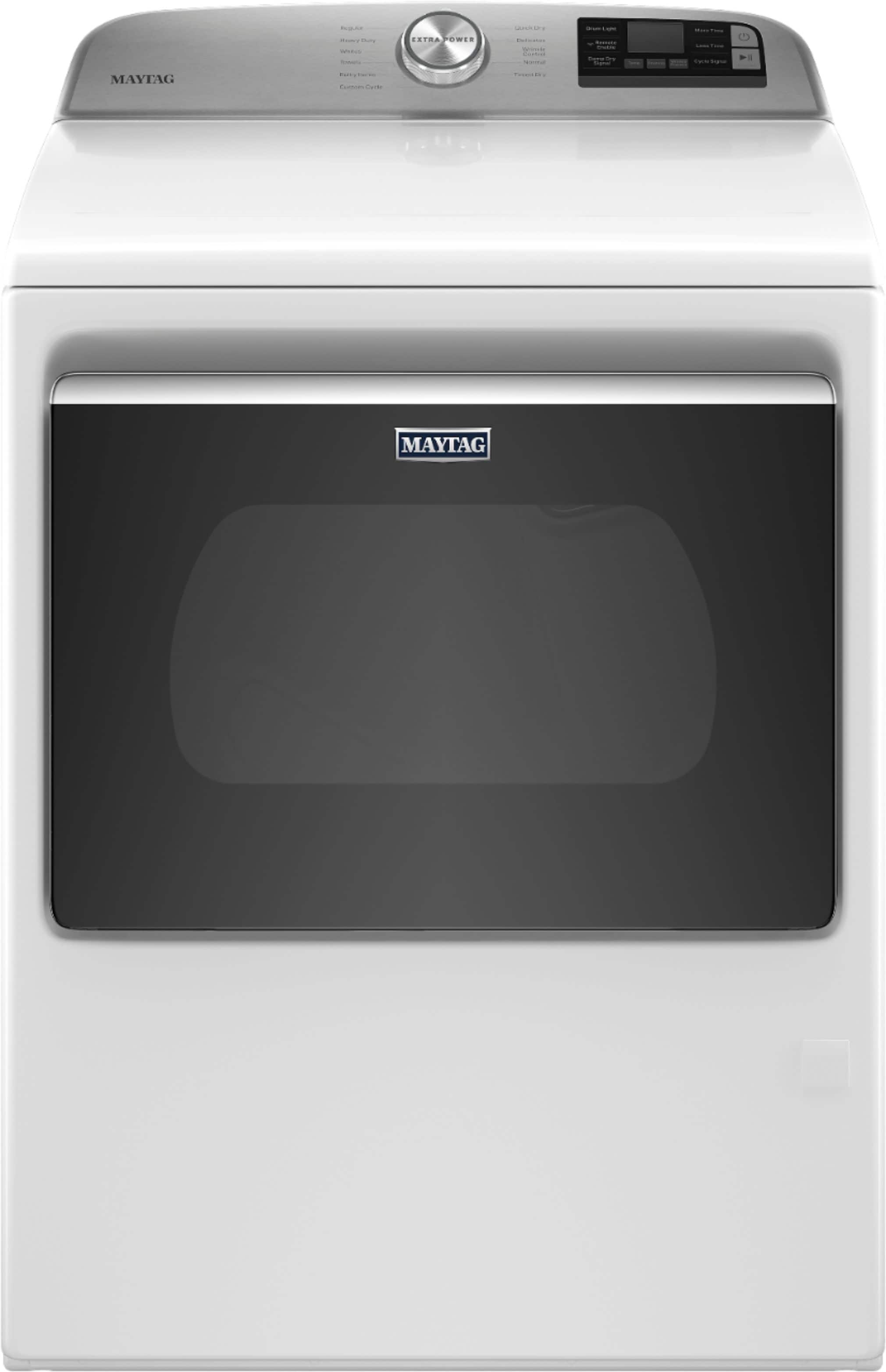 Maytag - 7.4 Cu. Ft. Smart Gas Dryer with Extra Power Button - White - Front_Zoom