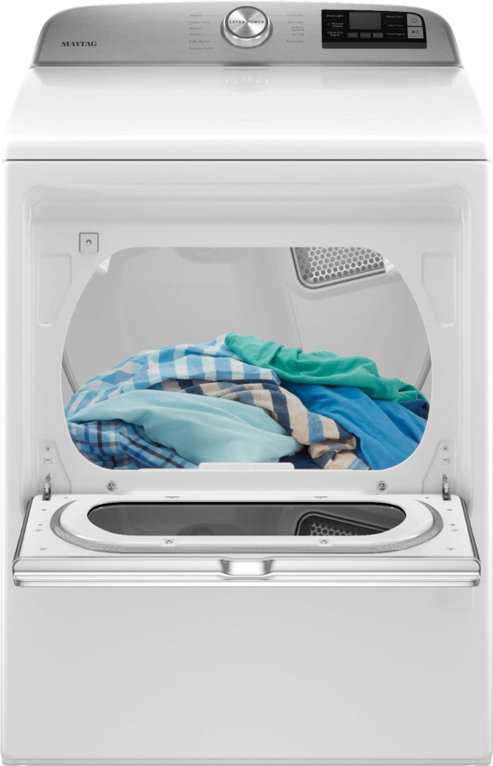 Alt View 12. Maytag - 7.4 Cu. Ft. Smart Gas Dryer with Extra Power Button - White.