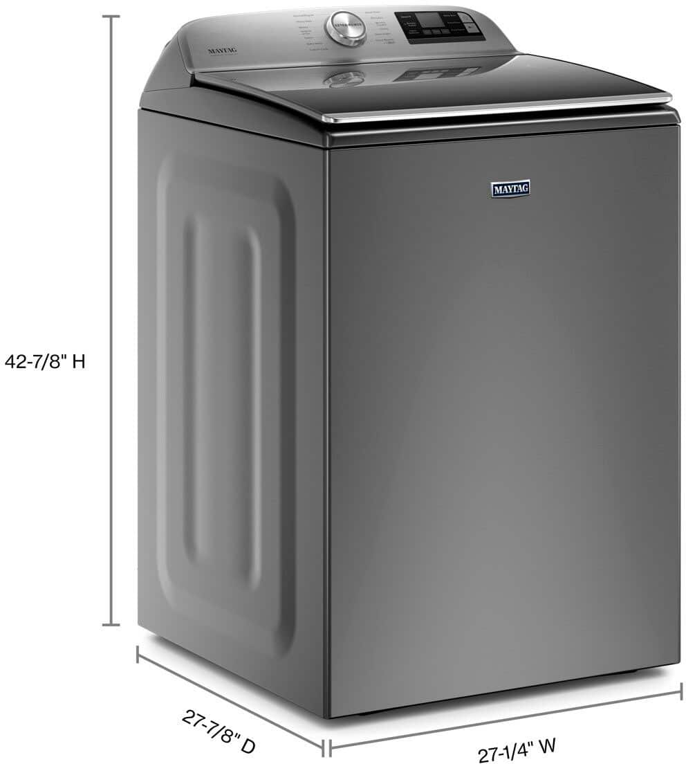 Alt View 2. Maytag - 5.2 Cu. Ft. High Efficiency Smart Top Load Washer with Extra Power Button - Metallic Slate.