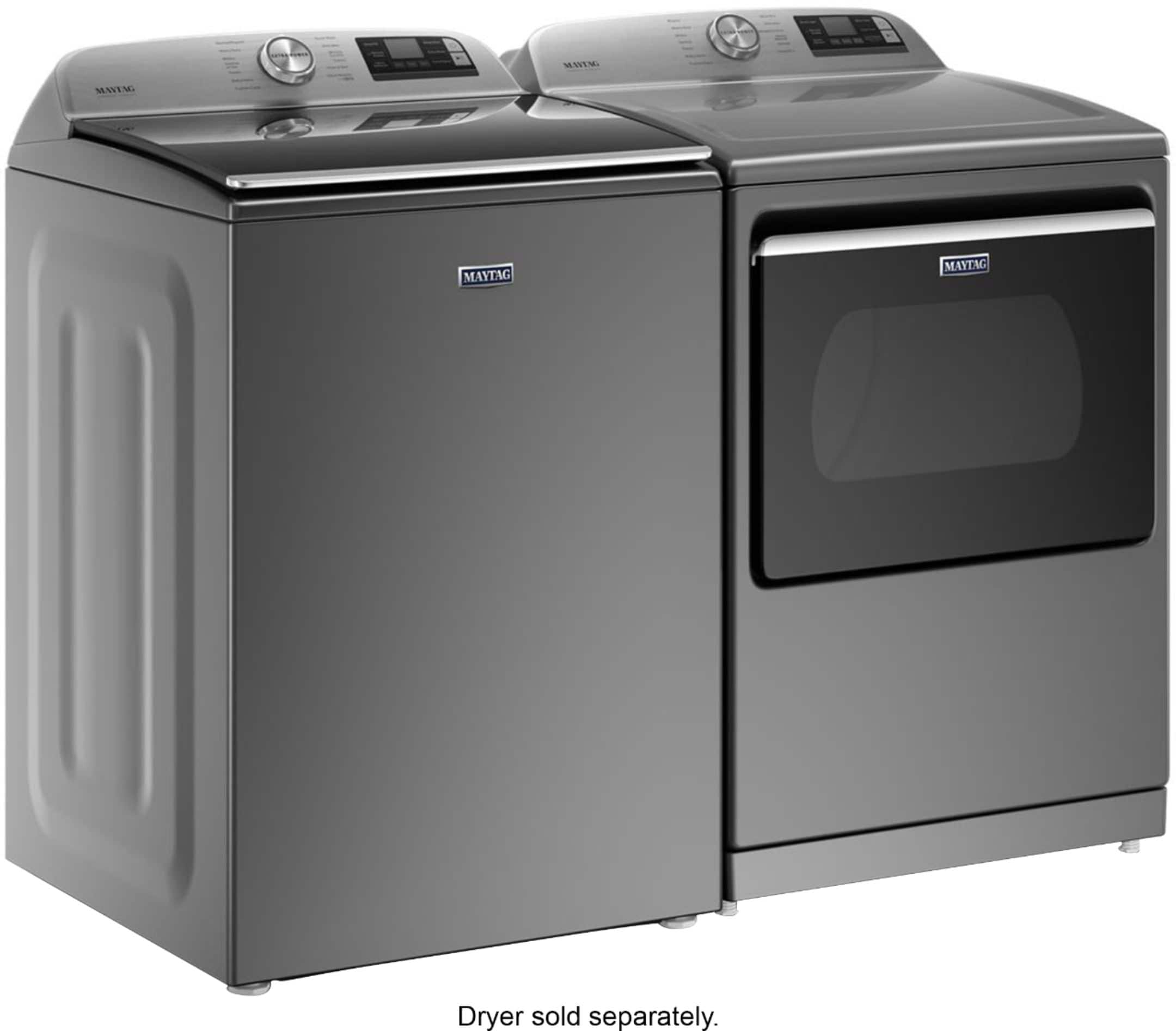 Alt View 16. Maytag - 5.2 Cu. Ft. High Efficiency Smart Top Load Washer with Extra Power Button - Metallic Slate.