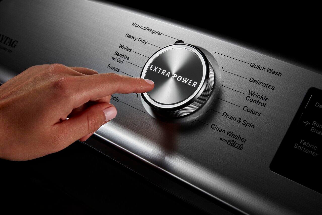 Alt View 17. Maytag - 5.2 Cu. Ft. High Efficiency Smart Top Load Washer with Extra Power Button - Metallic Slate.