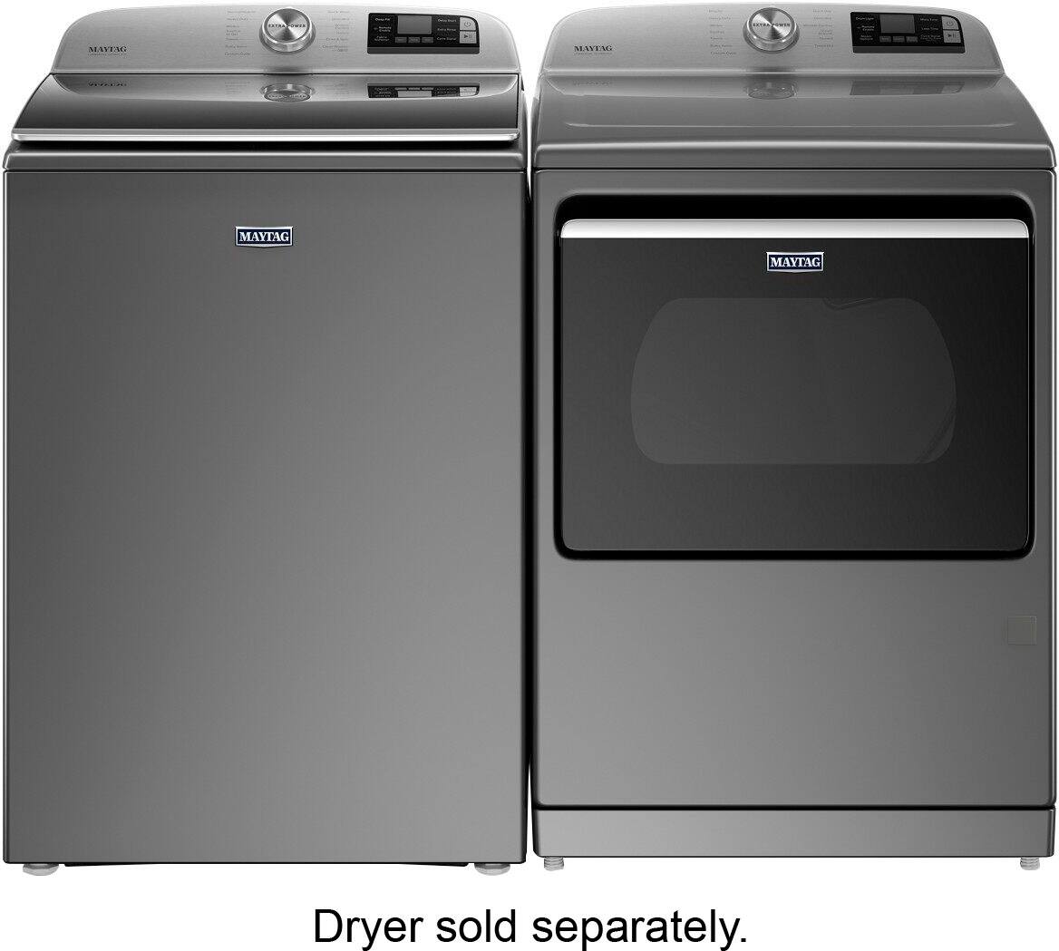 Alt View 20. Maytag - 5.2 Cu. Ft. High Efficiency Smart Top Load Washer with Extra Power Button - Metallic Slate.