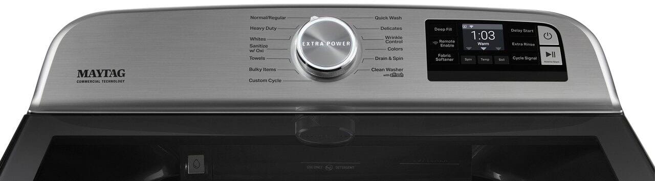 Alt View 11. Maytag - 5.2 Cu. Ft. High Efficiency Smart Top Load Washer with Extra Power Button - Metallic Slate.