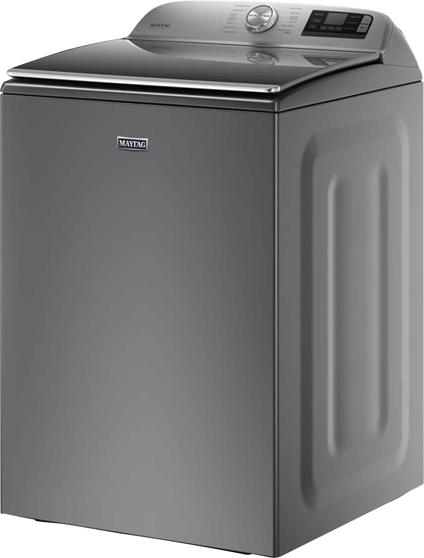 Alt View 1. Maytag - 5.2 Cu. Ft. High Efficiency Smart Top Load Washer with Extra Power Button - Metallic Slate.