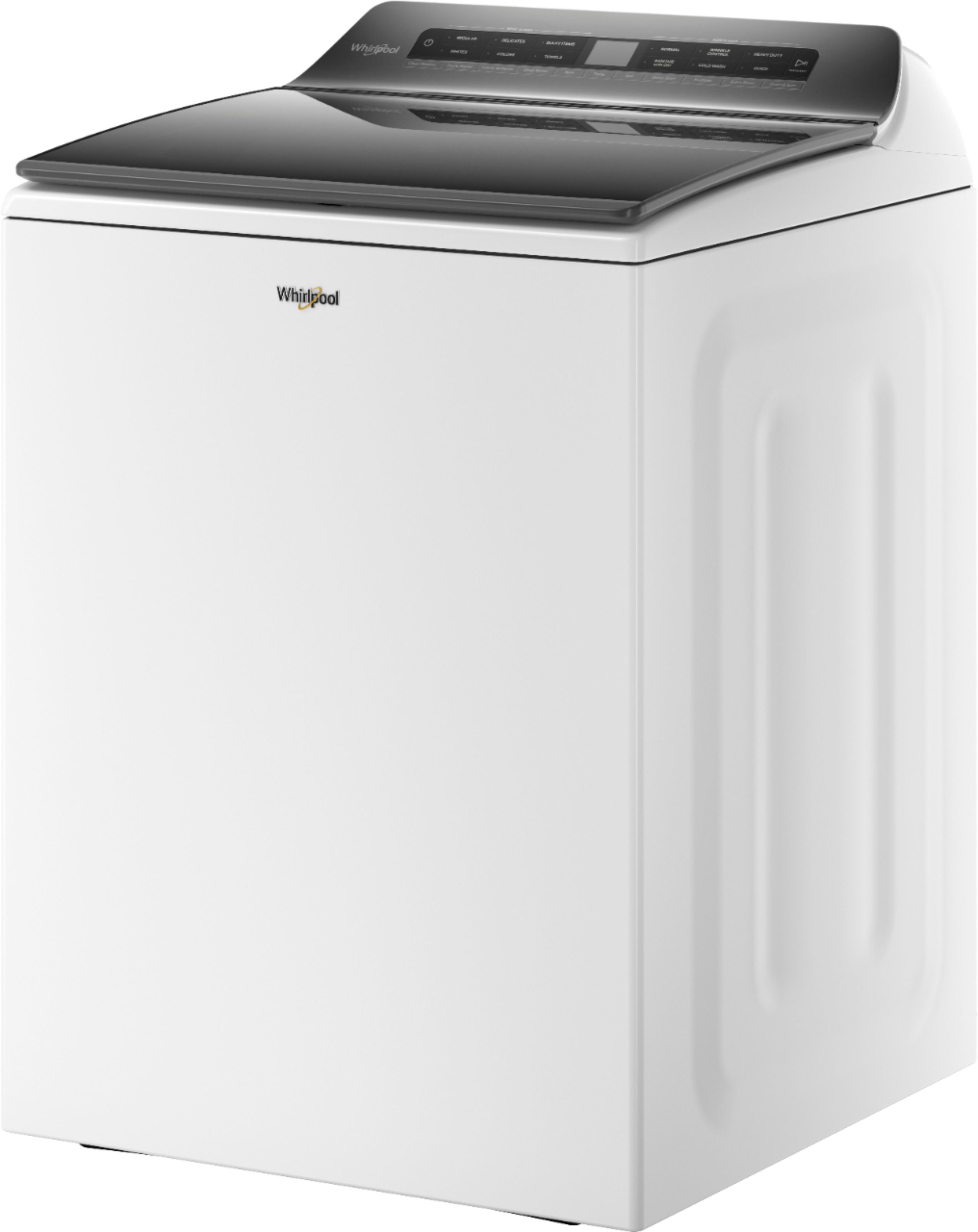 Left View: Samsung - 5.5 cu. ft. Extra-Large Capacity Smart Top Load Washer with Super Speed Wash - Ivory