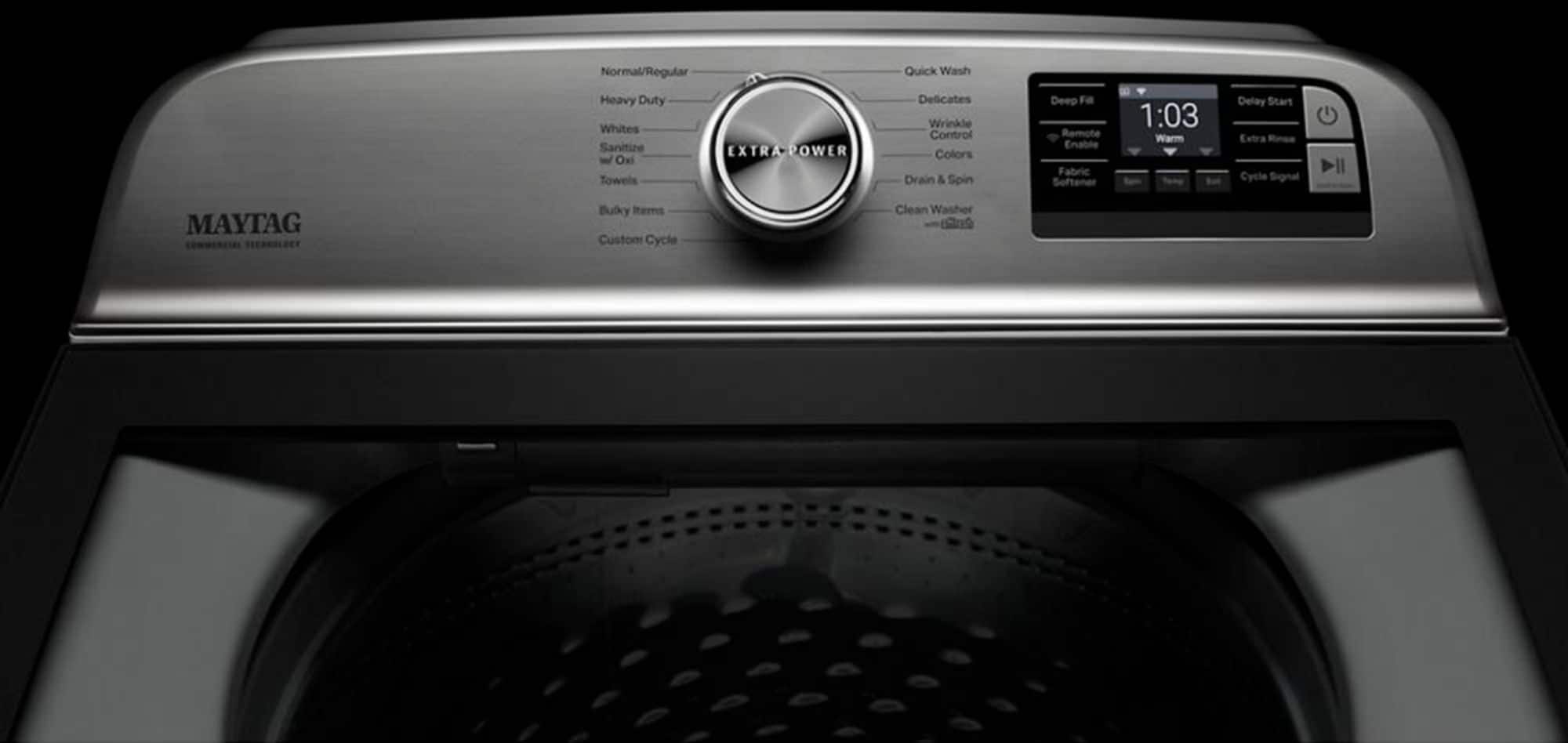 Alt View 18. Maytag - 5.2 Cu. Ft. High Efficiency Smart Top Load Washer with Extra Power Button - White.