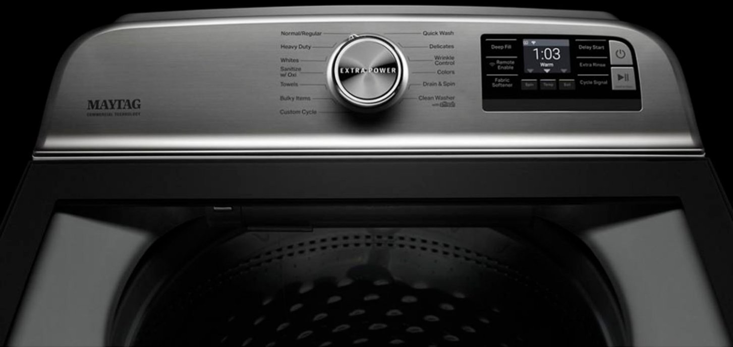 Zoom in on Alt View Zoom 11. Maytag - 5.2 Cu. Ft. High Efficiency Smart Top Load Washer with Extra Power Button - White.