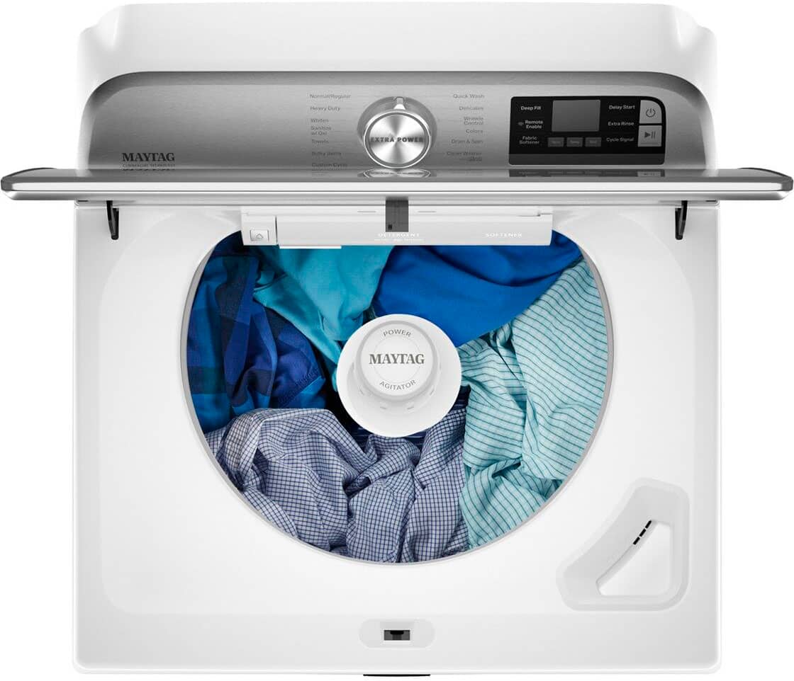 Alt View 14. Maytag - 5.2 Cu. Ft. High Efficiency Smart Top Load Washer with Extra Power Button - White.