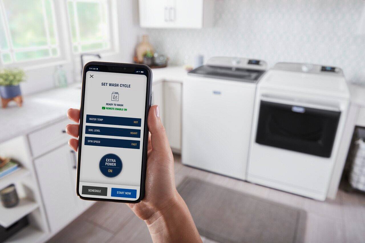 Alt View 16. Maytag - 5.2 Cu. Ft. High Efficiency Smart Top Load Washer with Extra Power Button - White.