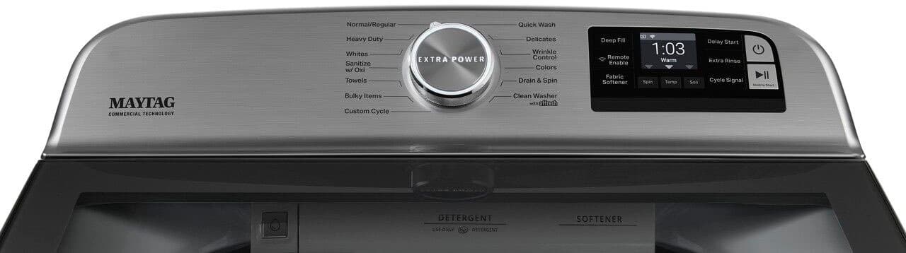 Alt View 11. Maytag - 5.2 Cu. Ft. High Efficiency Smart Top Load Washer with Extra Power Button - White.