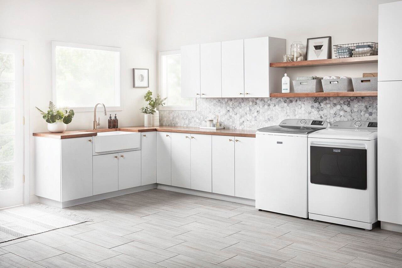 Alt View 22. Maytag - 7.4 Cu. Ft. Smart Electric Dryer with Steam and Extra Power Button - White.