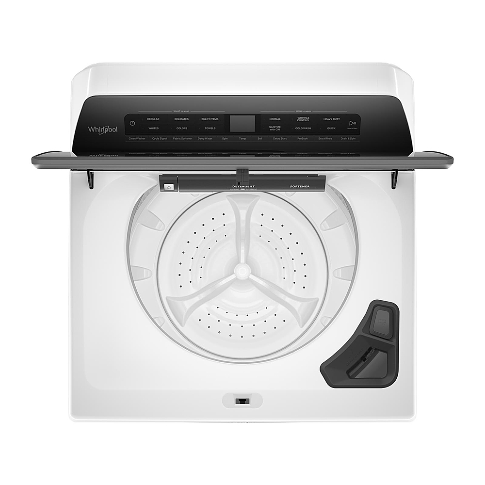 Angle View: Whirlpool - 4.8 Cu. Ft. High Efficiency Top Load Washer with Pretreat Station - White