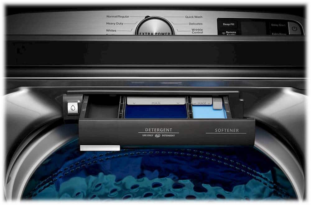 Alt View 13. Maytag - 5.3 Cu. Ft. High Efficiency Smart Top Load Washer with Extra Power Button - Metallic Slate.