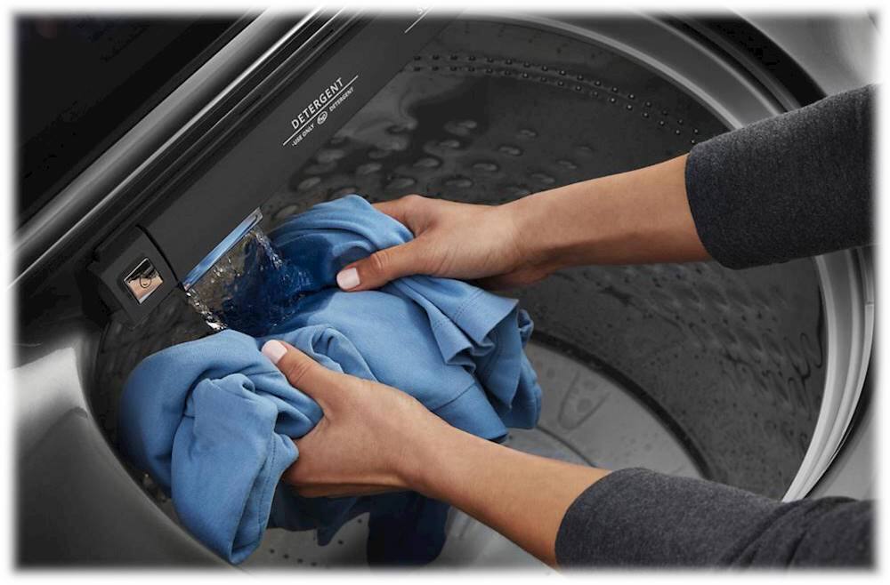 Alt View 15. Maytag - 5.3 Cu. Ft. High Efficiency Smart Top Load Washer with Extra Power Button - Metallic Slate.