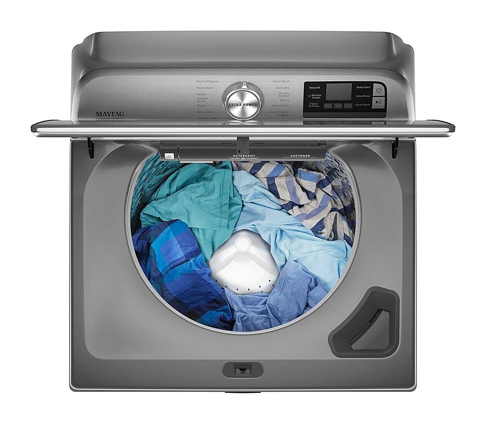 Alt View 16. Maytag - 5.3 Cu. Ft. High Efficiency Smart Top Load Washer with Extra Power Button - Metallic Slate.