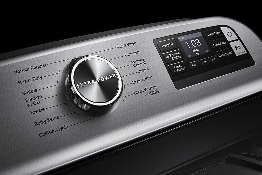 Alt View 11. Maytag - 5.3 Cu. Ft. High Efficiency Smart Top Load Washer with Extra Power Button - Metallic Slate.