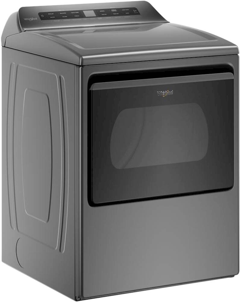 Angle View: Whirlpool - 7.4 Cu. Ft. Gas Dryer with AccuDry Sensor Drying System - Chrome shadow