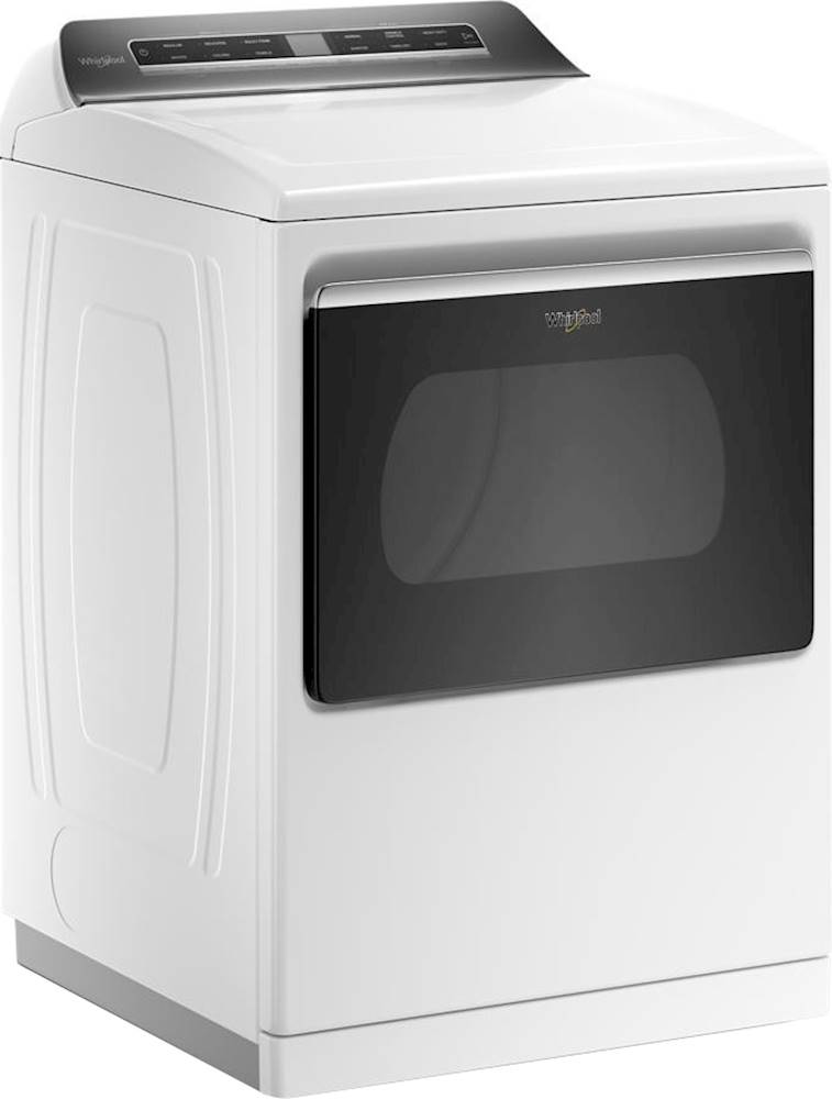 Angle View: Whirlpool - 7.4 Cu. Ft. Smart Gas Dryer with Steam and Intuitive Controls - White