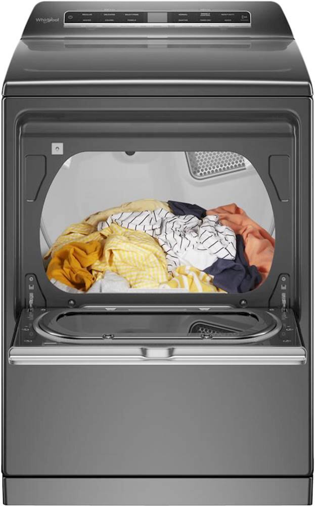 Best Buy Whirlpool 7.4 Cu. Ft. Smart Gas Dryer with Steam and Intuitive Controls Chrome Shadow WGD7120HC